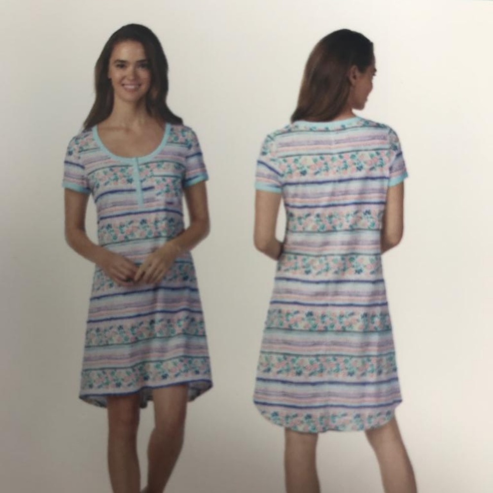 Jane and Bleecker Womens Henley Sleepshirts 2 Pack - Picture 4 of 8